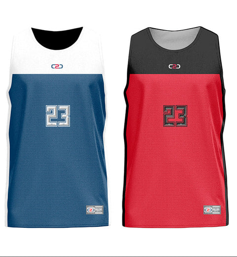 Dream Reversible Numbered Basketball Singlet Navy/Red in Stock