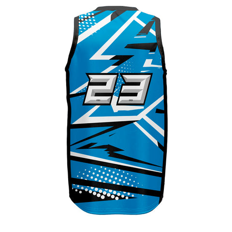 Pre Numbered Basketball Singlet - Azure